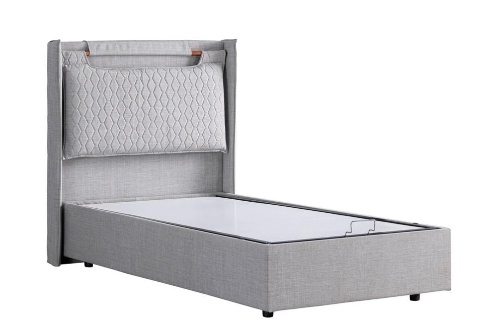 Zagreb Baza Başlık Comfort Yatak Seti 90 x 200 - Açık Gri