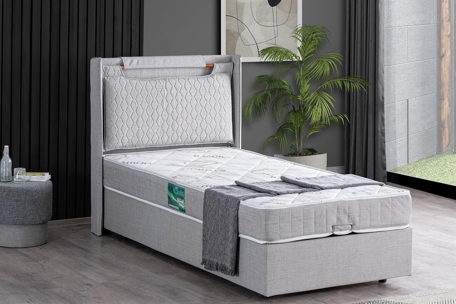Zagreb Baza Başlık Comfort Yatak Seti 120 x 200 - Açık Gri