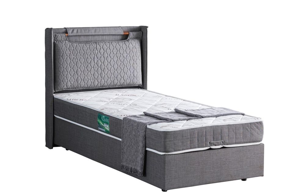 Zagreb Baza Başlık Comfort Yatak Seti 90 x 190 - Gri