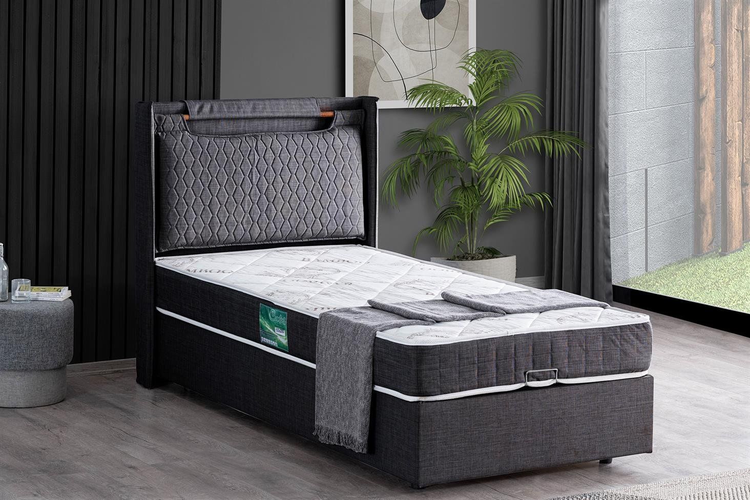 Zagreb Baza Başlık Comfort Yatak Seti 90 x 200 - Antrasit