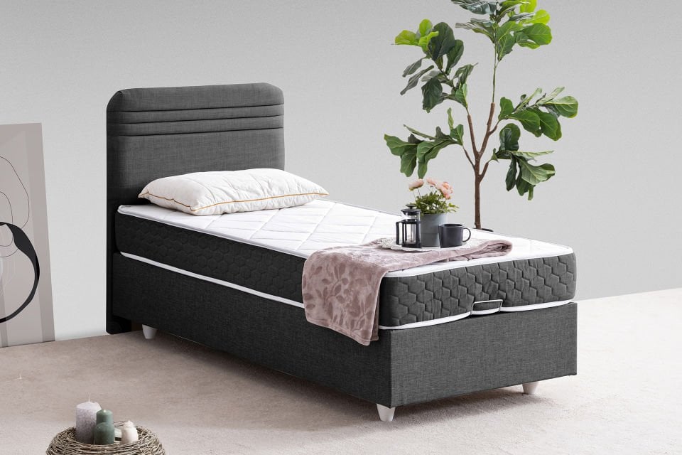 Mila Baza Başlık Orthosoft Yatak Seti 90 x 190 - Antrasit