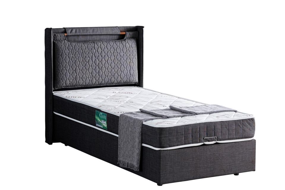 Zagreb Baza Başlık Comfort Yatak Seti 120 x 200 - Antrasit