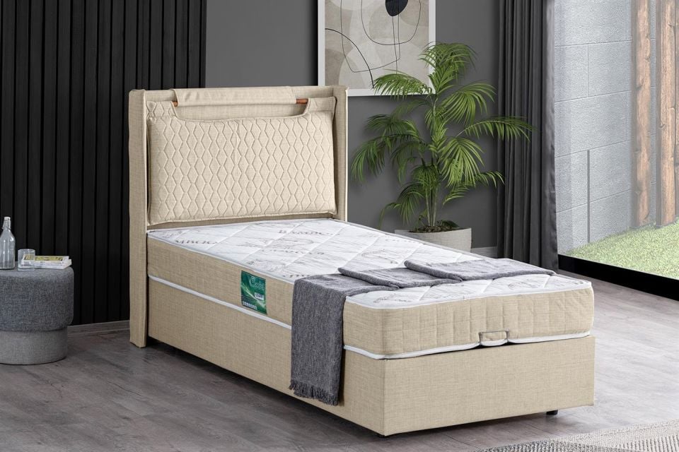 Zagreb Baza Başlık Comfort Yatak Seti 100 x 200 - Krem