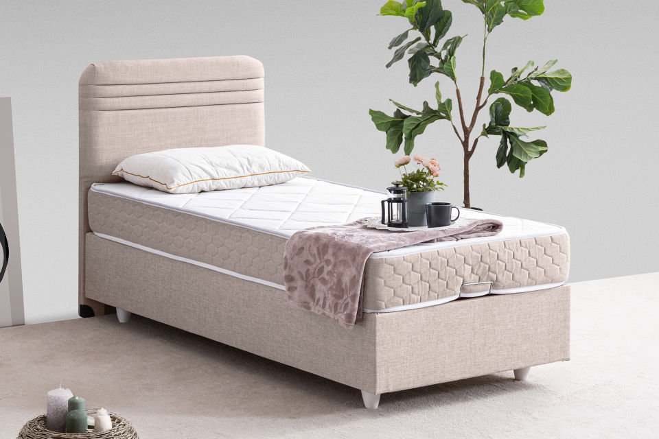 Mila Baza Başlık Orthosoft Yatak Seti 90 x 190 - Krem
