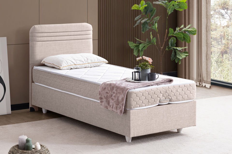 Mila Baza Başlık Orthosoft Yatak Seti 90 x 200 - Krem