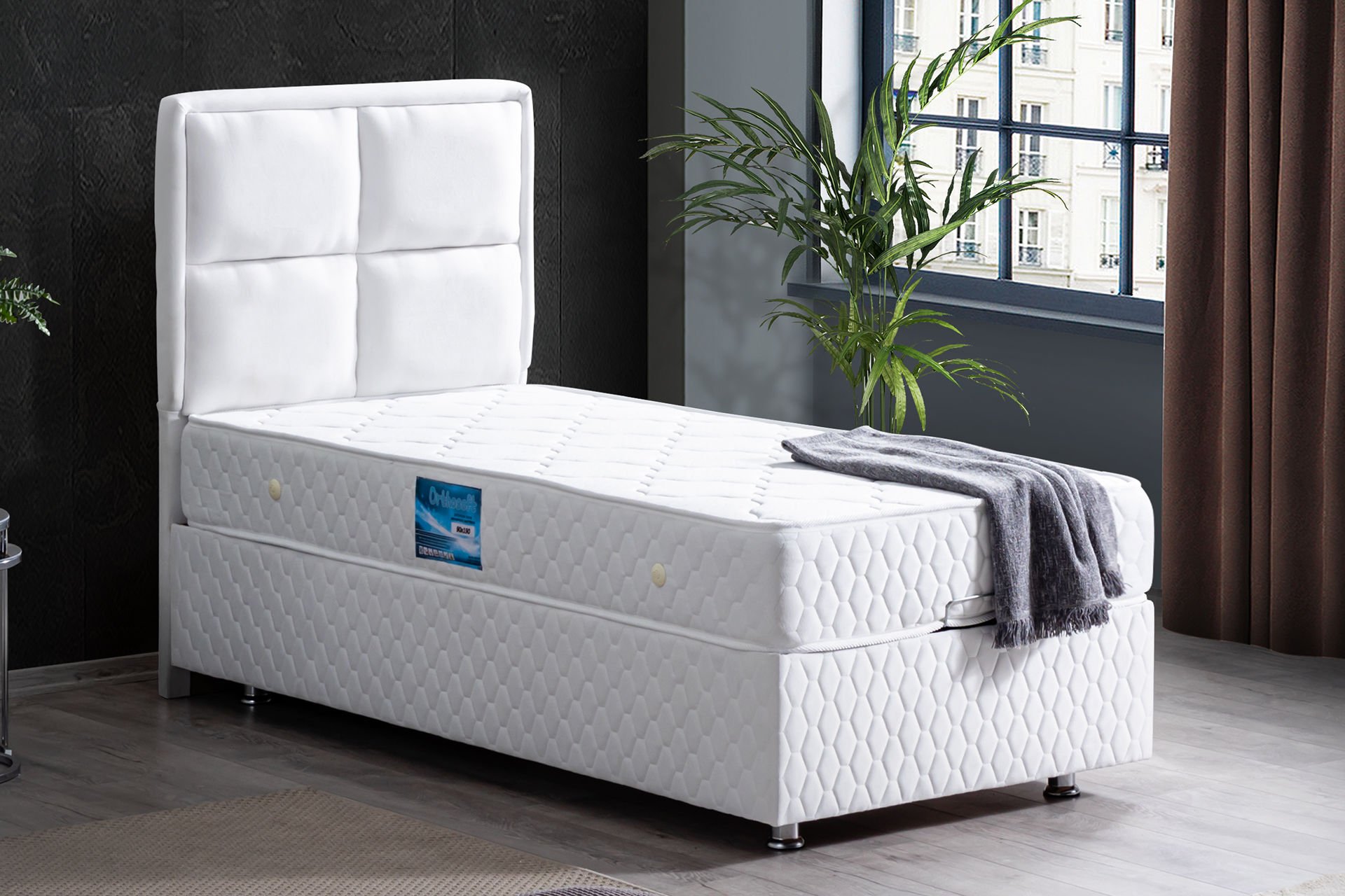 Grand Baza Başlık Ortho Soft Yatak Seti 90 x 190 - Beyaz