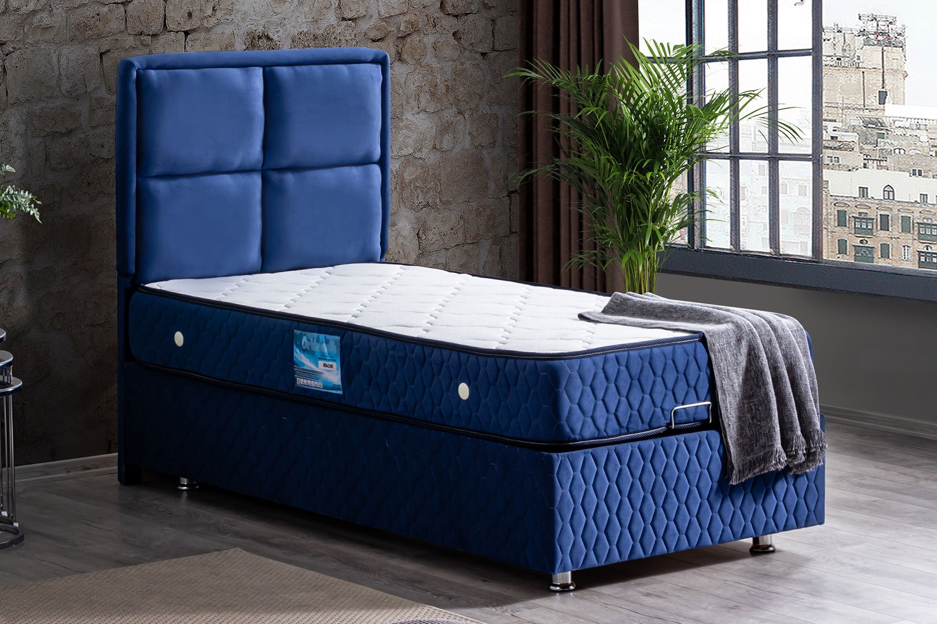 Grand Baza Başlık Ortho Soft Yatak Seti 90 x 190 - Lacivert