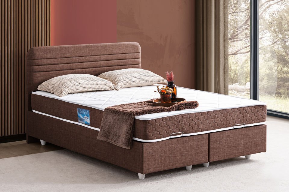 Mila Baza Başlık Orthosoft Yatak Seti 140 x 190 - Koyu Kahve