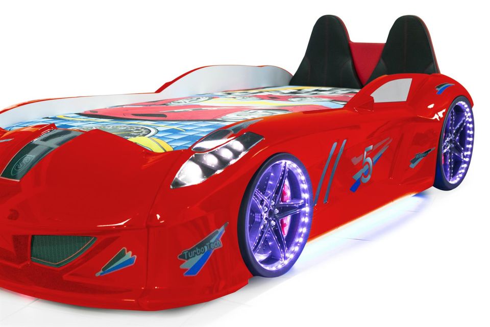 Jaguar Arabalı Yatak Koltuklu Full Ledli Kumandalı - Kırmızı