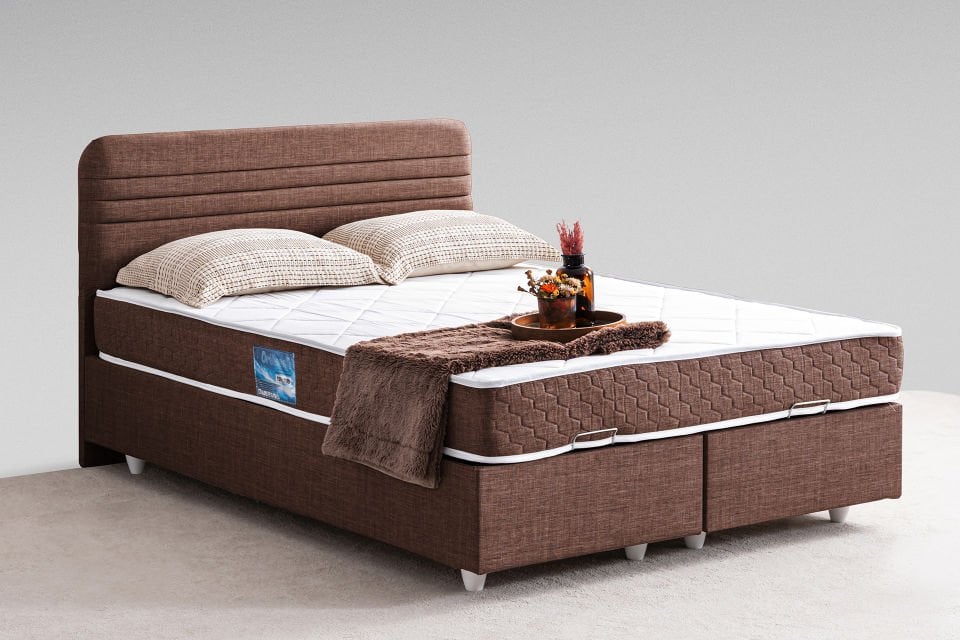 Mila Baza Başlık Orthosoft Yatak Seti 180 x 200 - Koyu Kahve