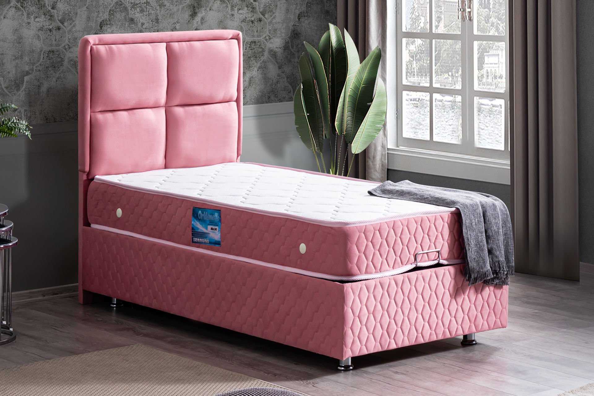 Grand Baza Başlık Ortho Soft Yatak Seti 120 x 200 - Pembe