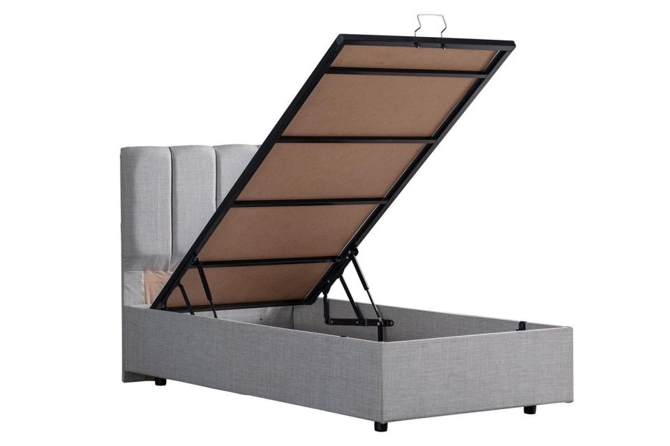 Defne Baza Başlık Comfort Yatak Seti 90 x 190 - Açık Gri
