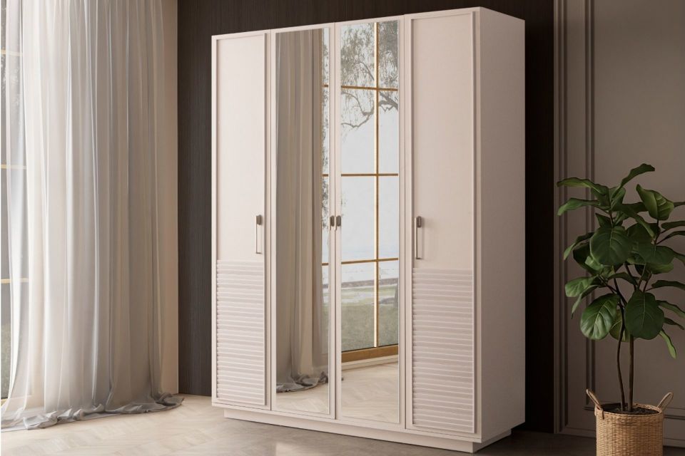 Vela 4 Kapaklı Aynalı Dolap