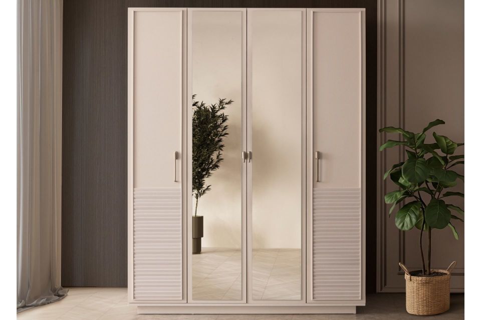 Vela 4 Kapaklı Aynalı Dolap