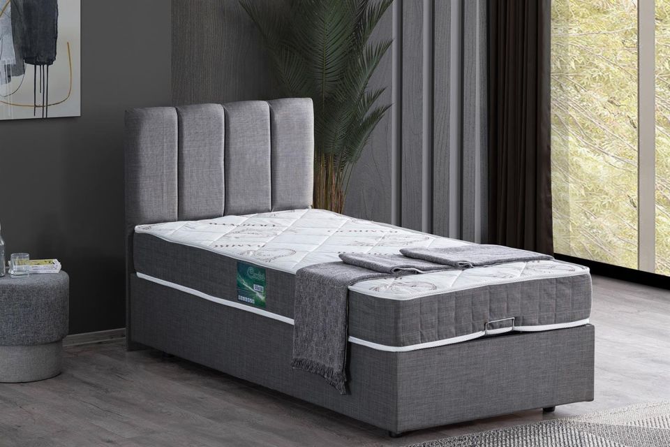 Defne Baza Başlık Comfort Yatak Seti 150 x 200 - Gri