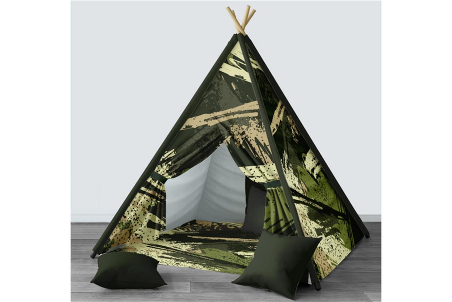 Aktif Çocuk Odası Takımı Uyumlu Dijital Baskılı Minderli Oyun Çadırı