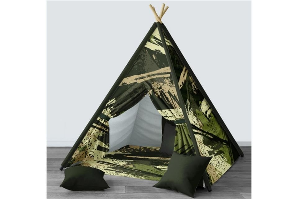 Aktif Çocuk Odası Takımı Uyumlu Dijital Baskılı Minderli Oyun Çadırı