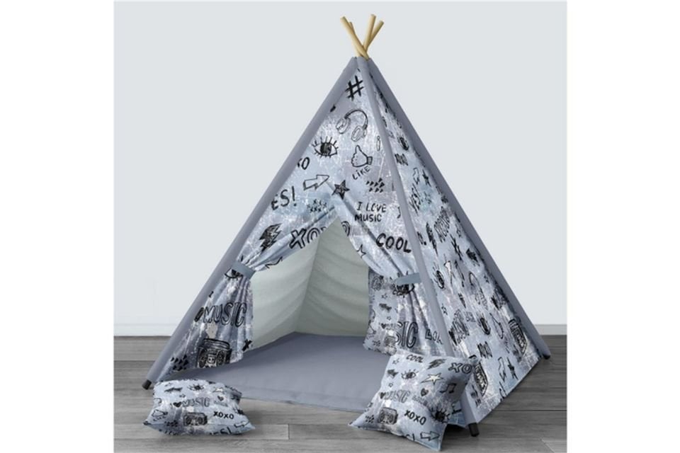 Konteyner Çocuk Odası Takımı Uyumlu Dijital Baskılı Minderli Oyun Çadırı