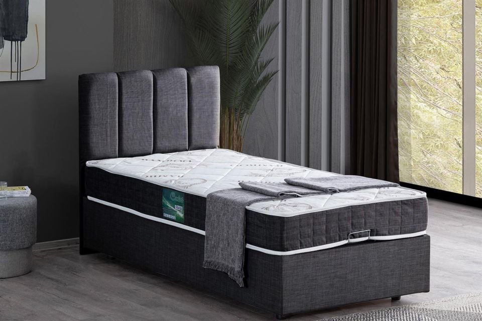 Defne Baza Başlık Comfort Yatak Seti 100 x 200 - Antrasit