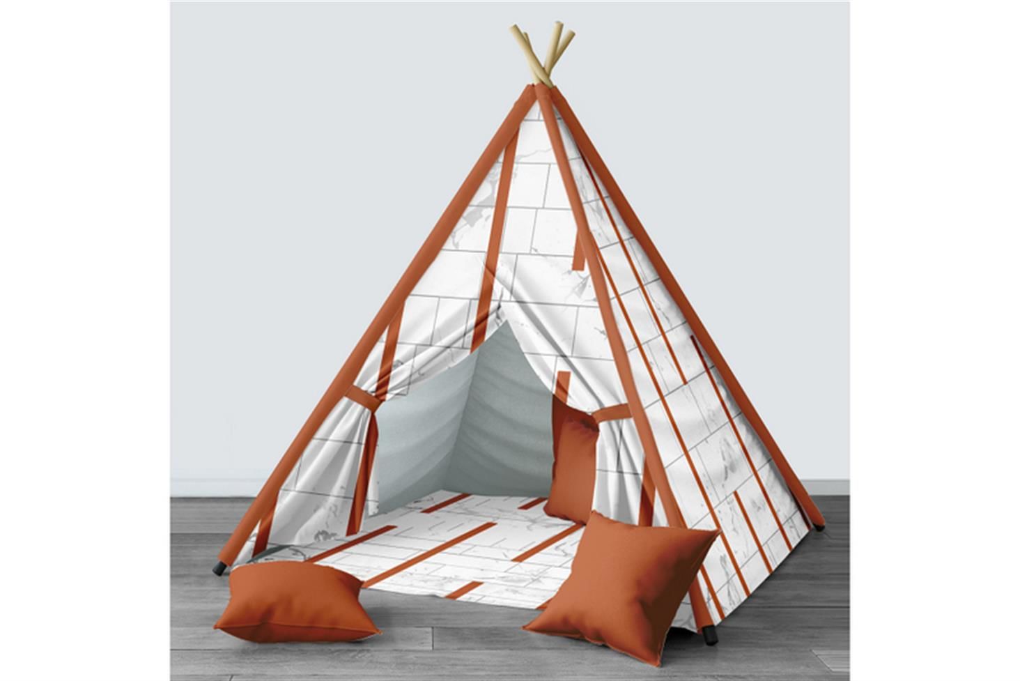 Planör Çocuk Odası Takımı Uyumlu Dijital Baskılı Minderli Oyun Çadırı