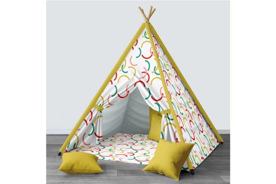 New Line Genç Odası Takımı Uyumlu Dijital Baskılı Minderli Oyun Çadırı