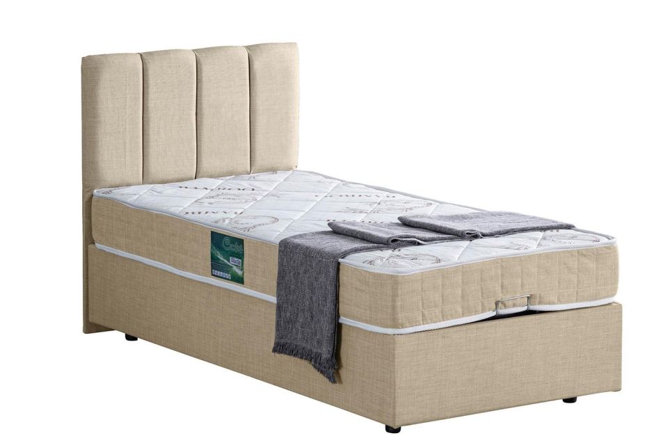 Defne Baza Başlık Comfort Yatak Seti 140 x 190 - Krem