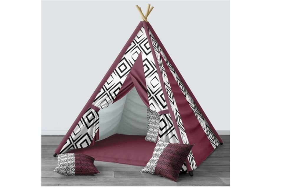 Ezgi Genç Odası Takımı Uyumlu Dijital Baskılı Minderli Oyun Çadırı