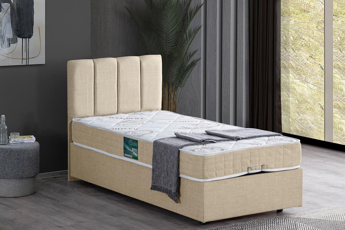 Defne Baza Başlık Comfort Yatak Seti 150 x 200 - Krem