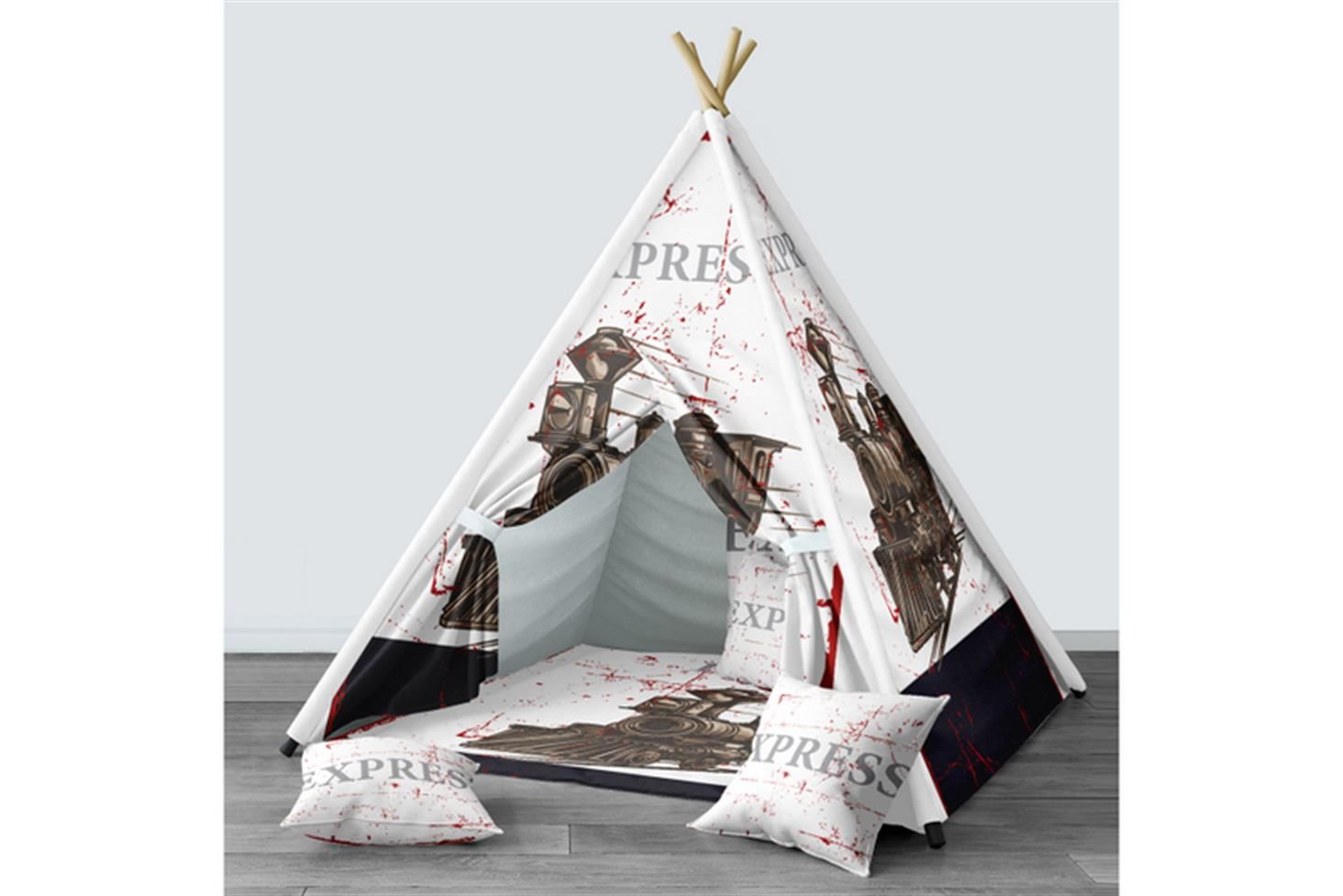 Express Çocuk Odası Takımı Uyumlu Dijital Baskılı Minderli Oyun Çadırı