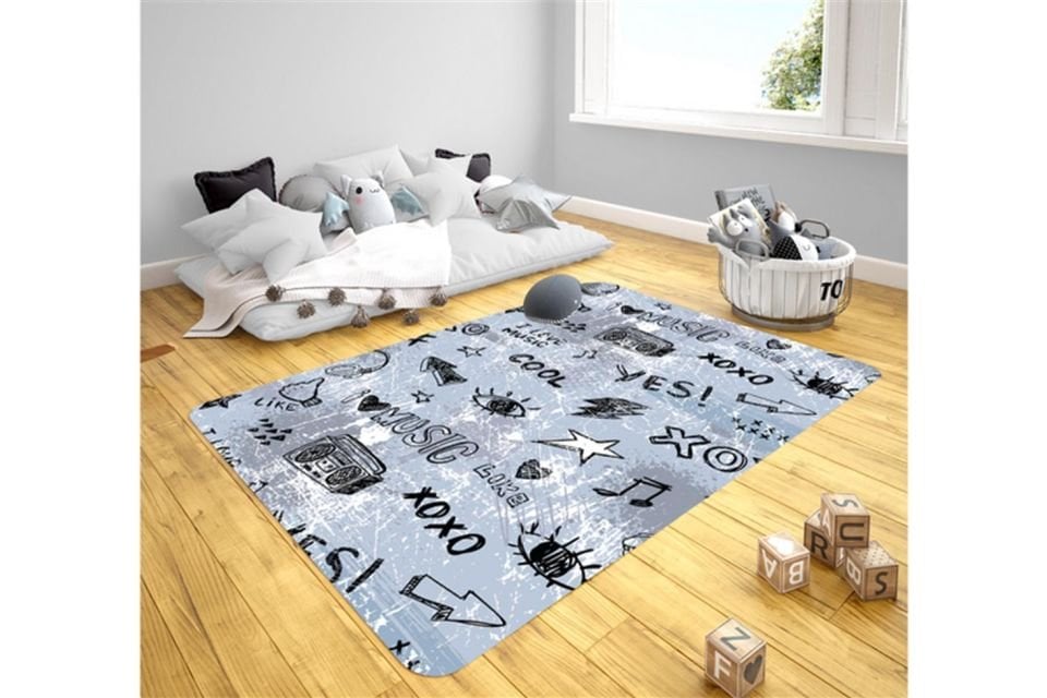 Konteyner Çocuk Odası Takımı Uyumlu Kaydırmaz Halı 80x160