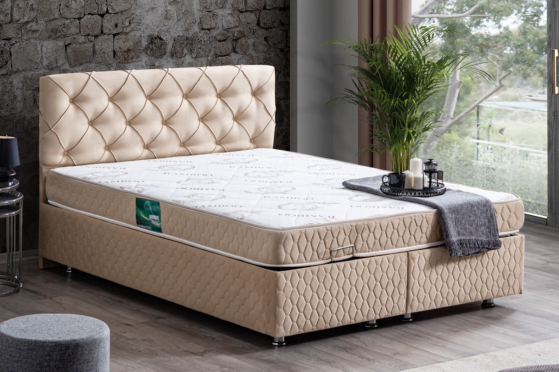 Vita Baza Başlık Comfort Yatak Seti 160 x 200 - Bej