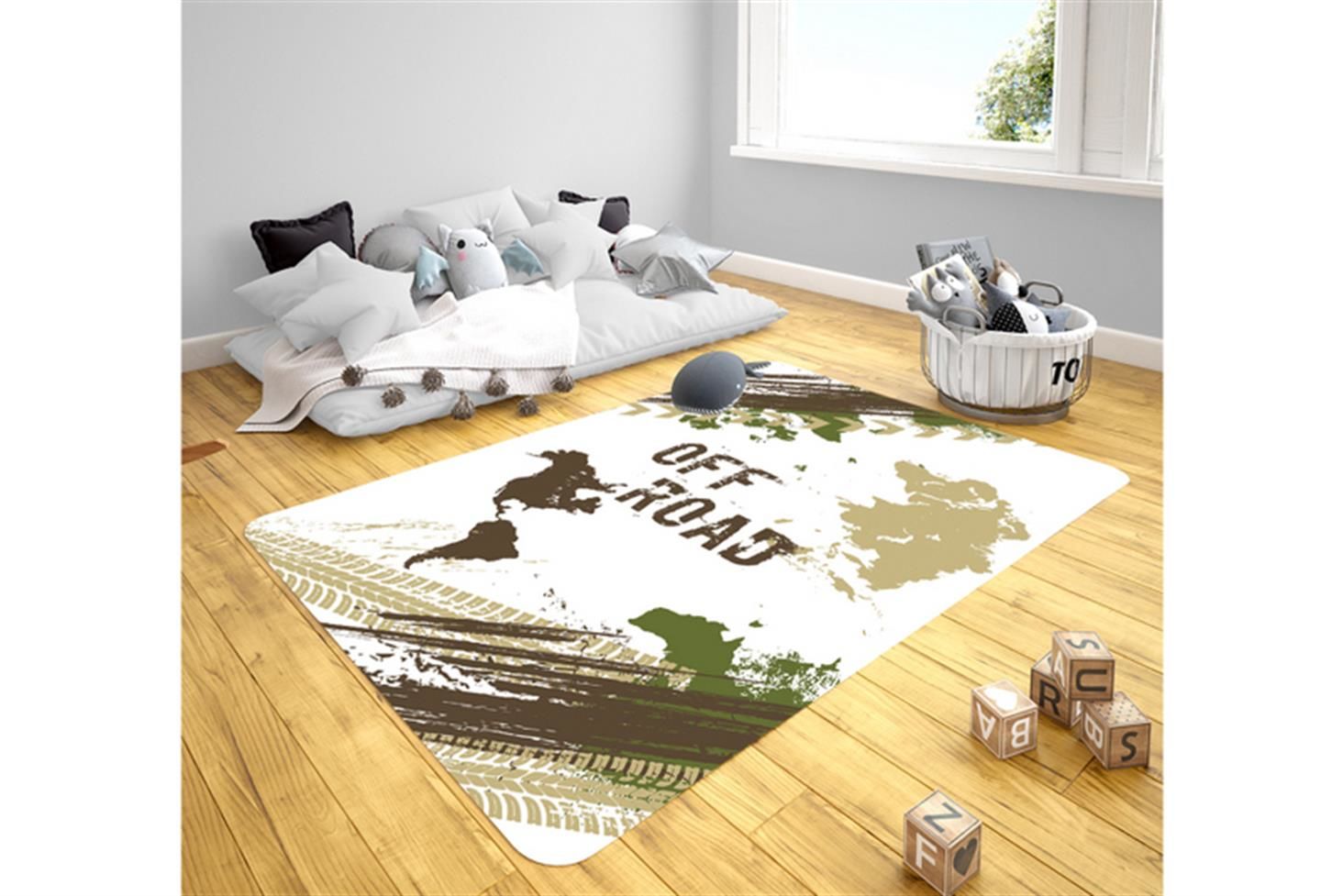 Offroad Çocuk Odası Takımı Uyumlu Kaydırmaz Halı 80x160