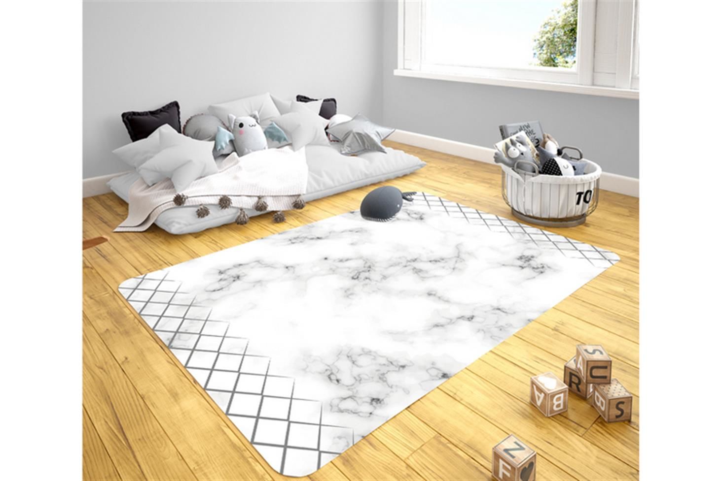 Doğa Çocuk Odası Takımı Uyumlu Kaydırmaz Halı 80x160