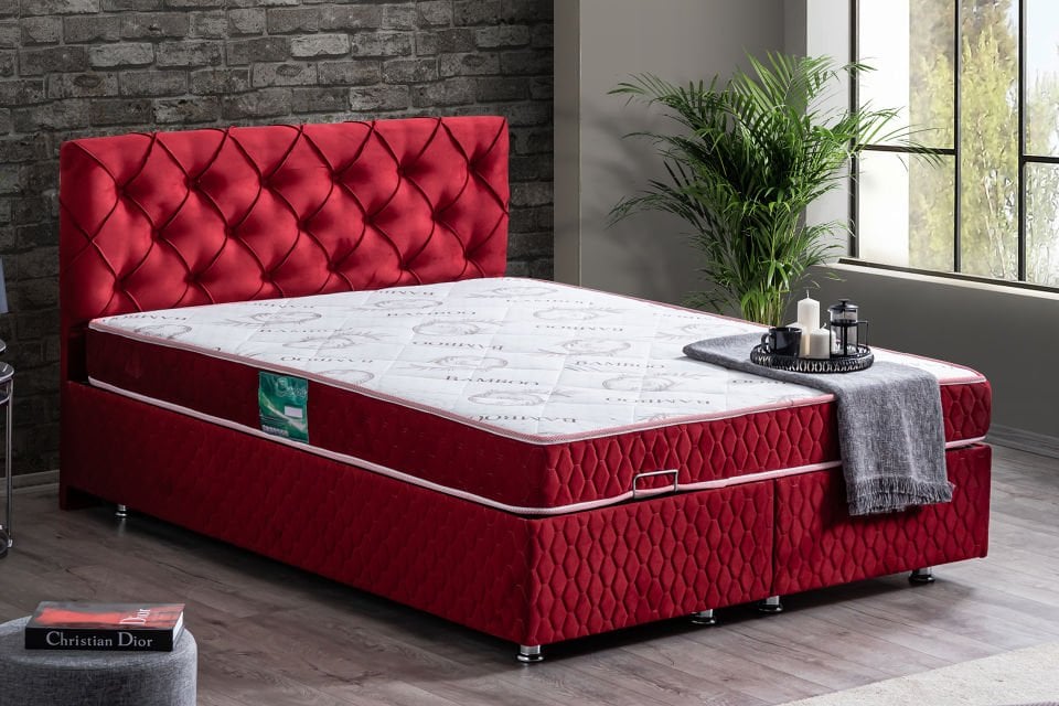 Vita Baza Başlık Comfort Yatak Seti 140 x 190 - Bordo