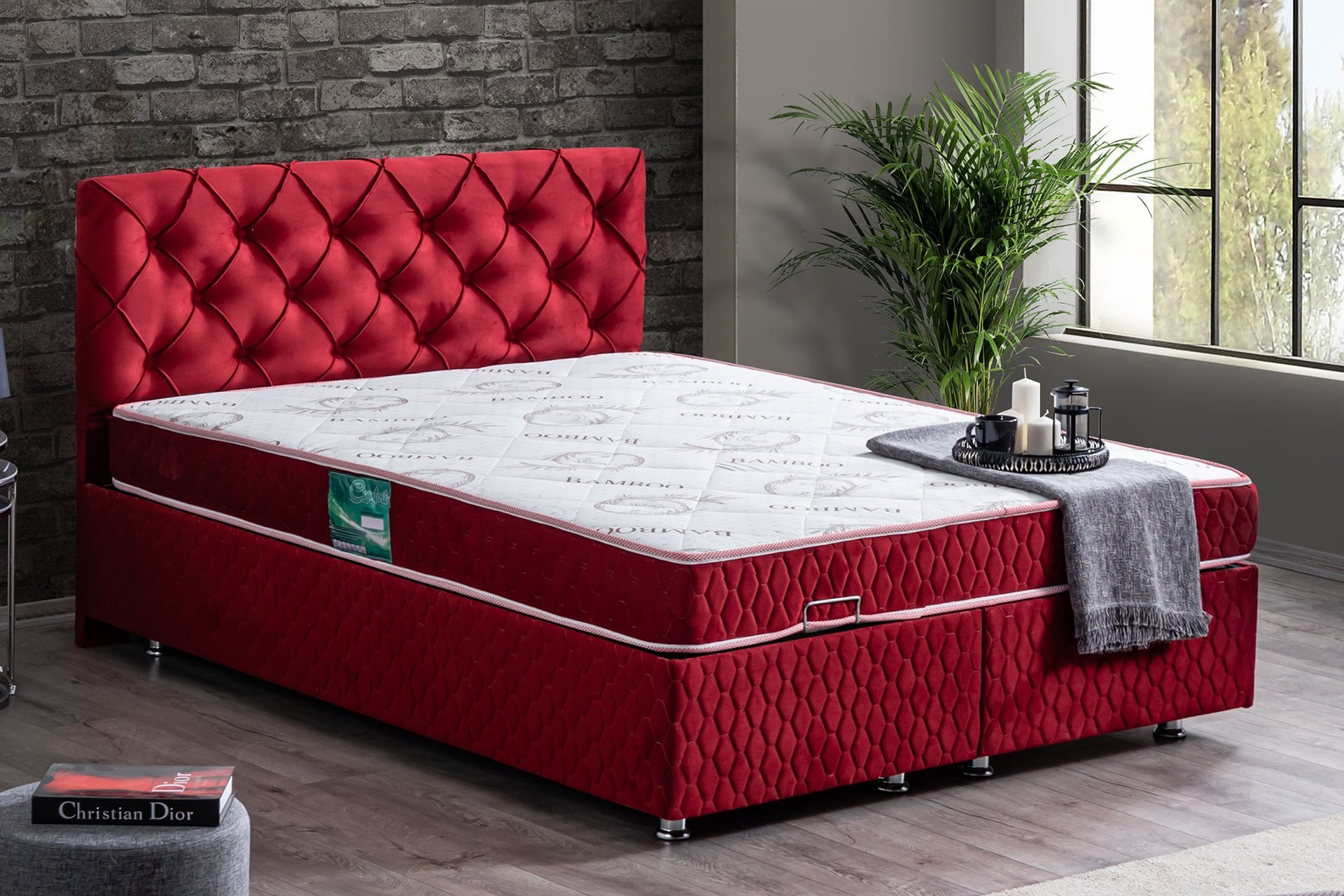 Vita Baza Başlık Comfort Yatak Seti 150 x 200 - Bordo