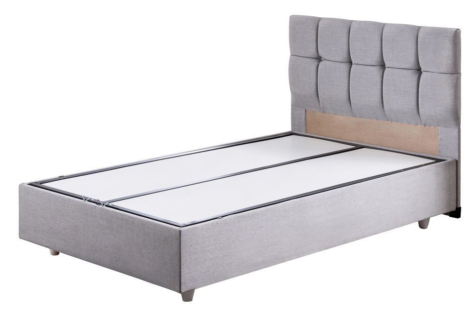 Berlin Baza Başlık Comfort Yatak Seti 90 x 190 - Açık Gri