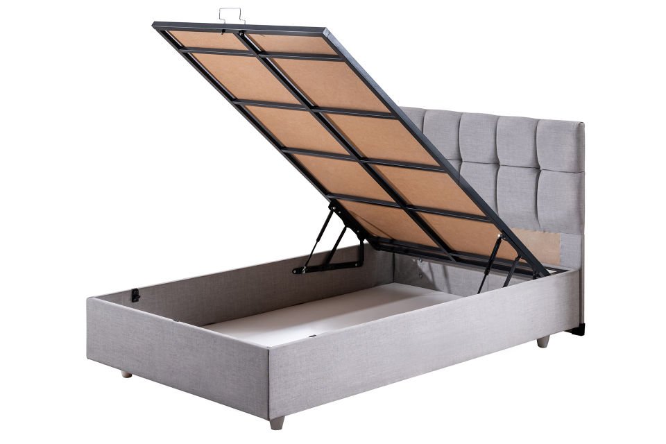 Berlin Baza Başlık Comfort Yatak Seti 90 x 190 - Açık Gri