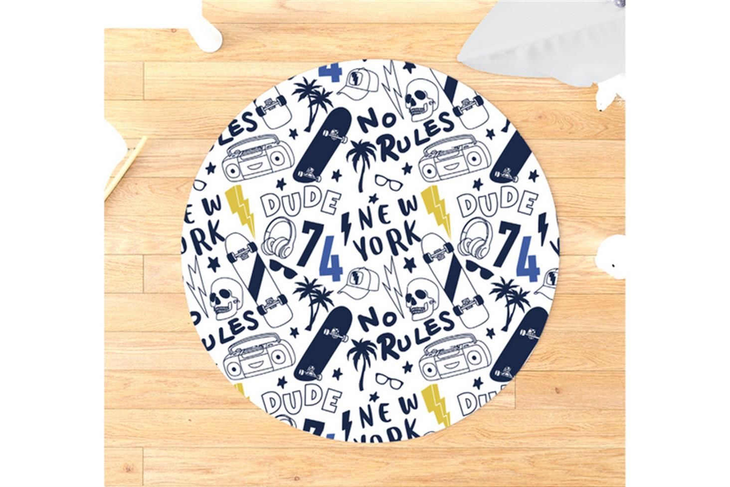 Venüs Genç Odası Takımı Uyumlu Yuvarlak Kaydırmaz Halı 160x160