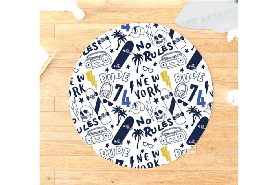 Venüs Genç Odası Takımı Uyumlu Yuvarlak Kaydırmaz Halı 160x160