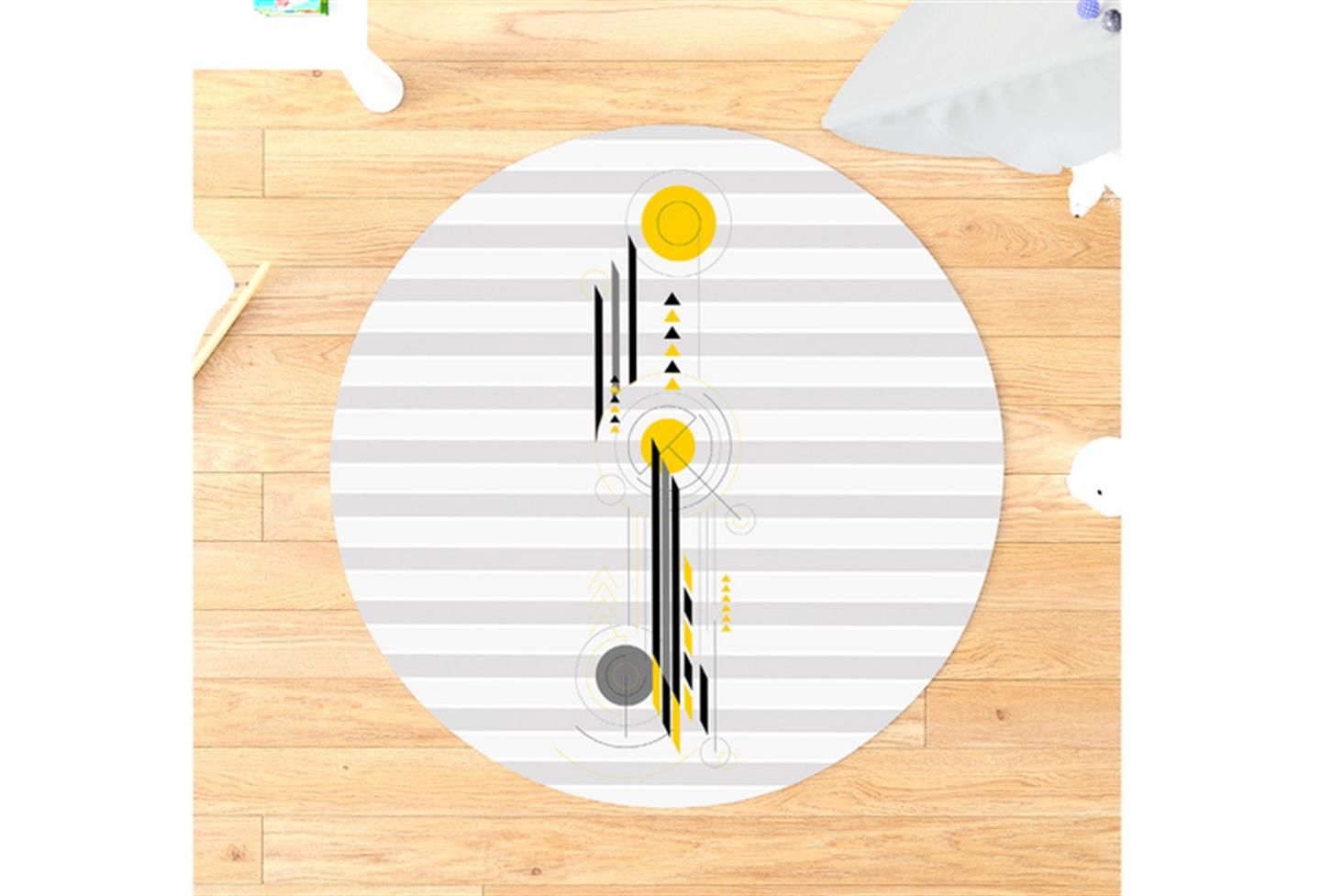 Relax Genç Odası Takımı Uyumlu Yuvarlak Kaydırmaz Halı 160x160