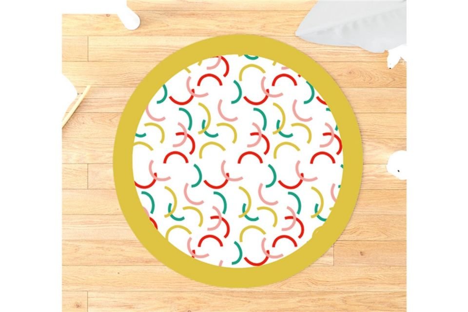 New Line Genç Odası Takımı Uyumlu Yuvarlak Kaydırmaz Halı 160x160