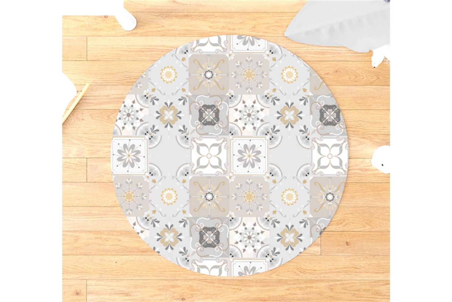 Dream New Genç Odası Takımı Uyumlu Yuvarlak Kaydırmaz Halı 160x160