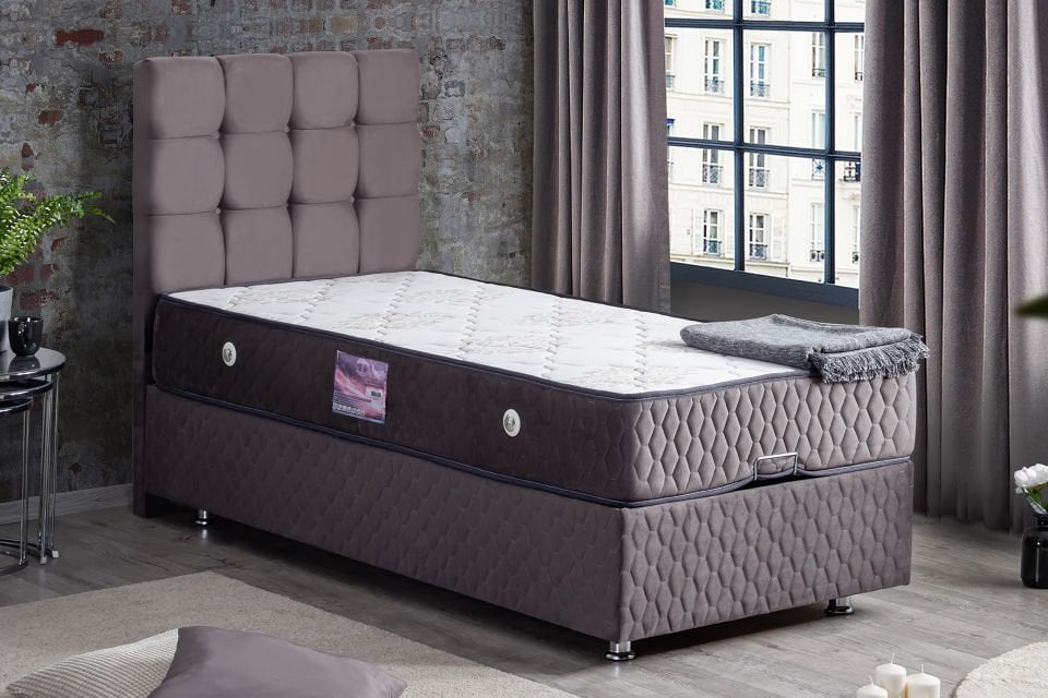 Duke Baza Başlık Deluxe Yatak Seti 90 x 190 - Antrasit