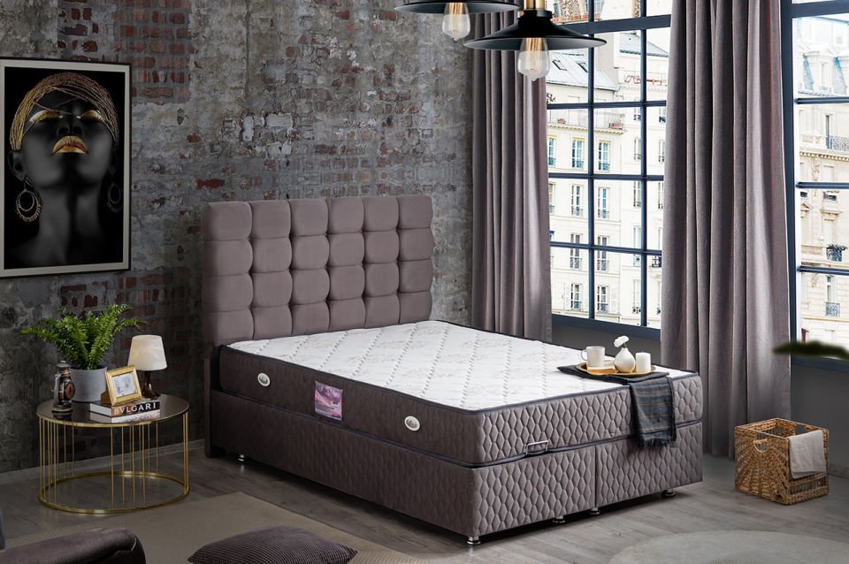 Duke Baza Başlık Deluxe Yatak Seti 140 x 190 - Antrasit