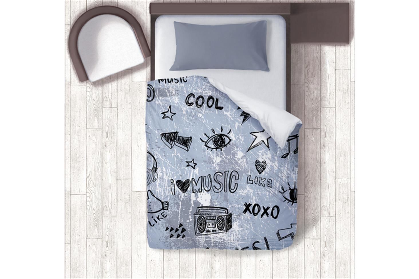 Konteyner Çocuk Odası Takımı Uyumlu Dijital Baskılı Nevresim Takımı