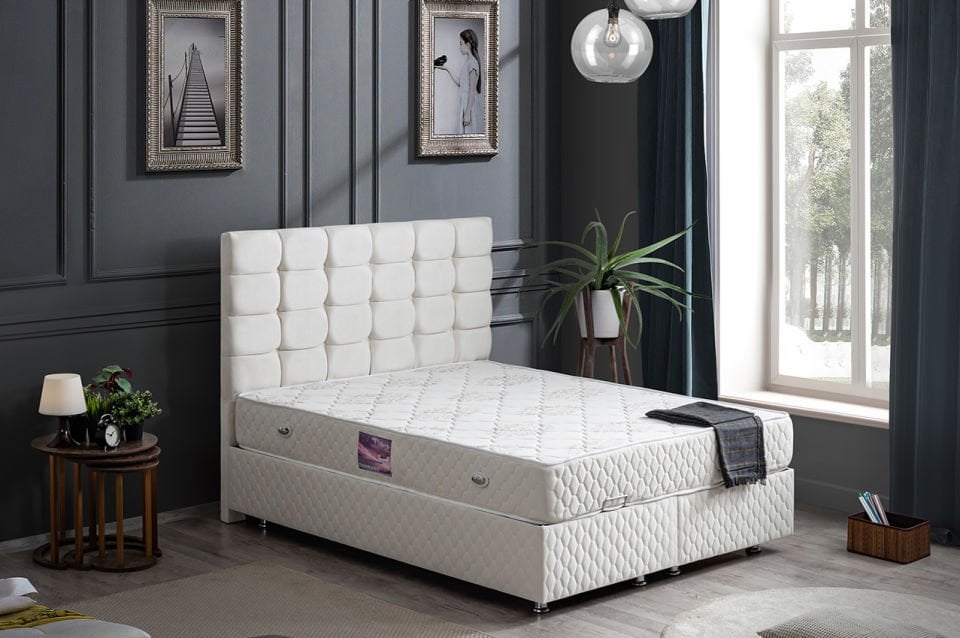 Duke Baza Başlık Deluxe Yatak Seti 150 x 200 - Krem