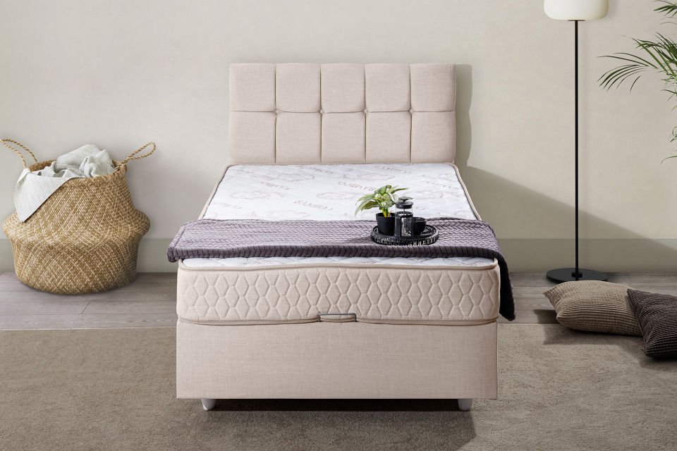 Berlin Baza Başlık Comfort Yatak Seti 100 x 200 - Krem