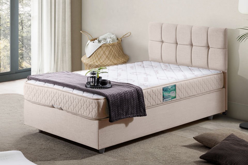 Berlin Baza Başlık Comfort Yatak Seti 120 x 200 - Krem