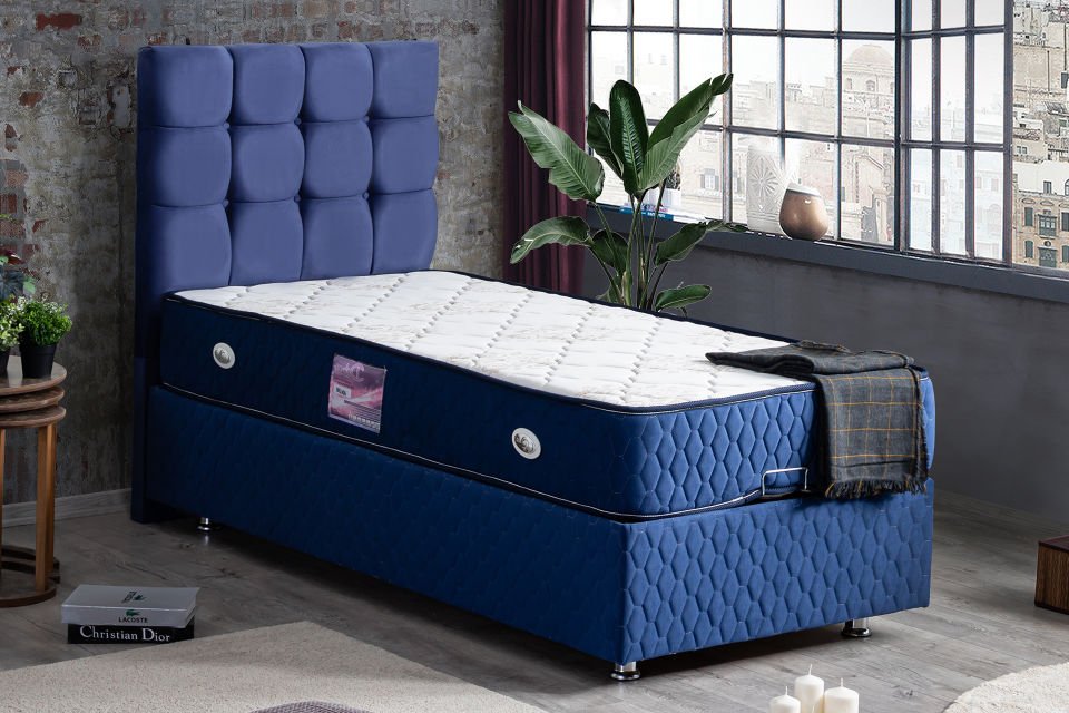 Duke Baza Başlık Deluxe Yatak Seti 100 x 200 - Lacivert