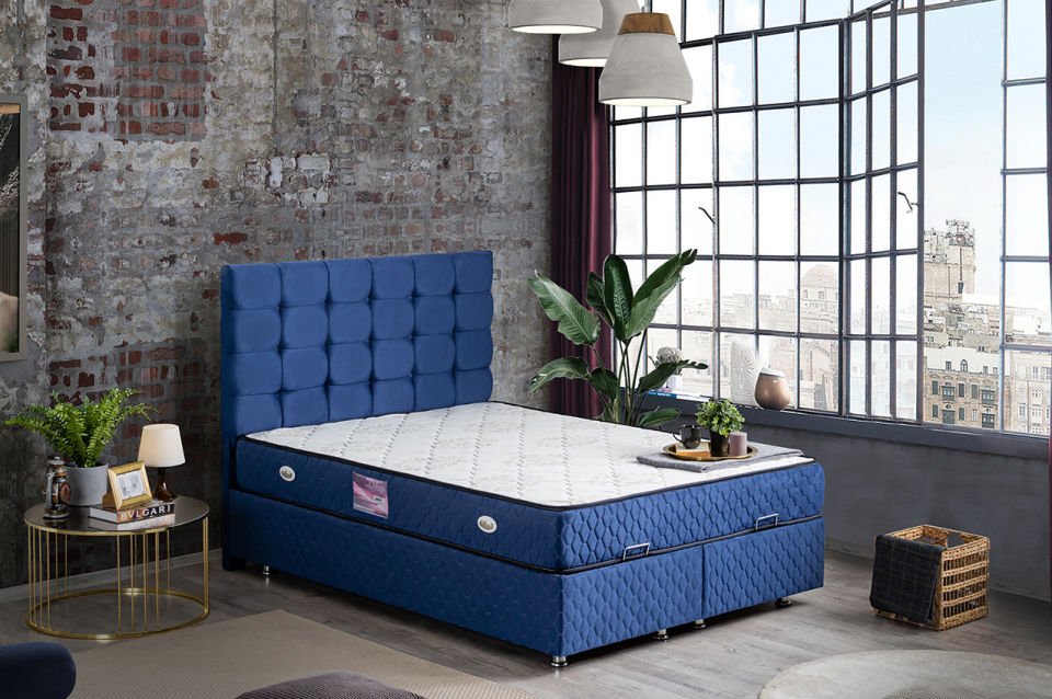 Duke Baza Başlık Deluxe Yatak Seti 140 x 190 - Lacivert